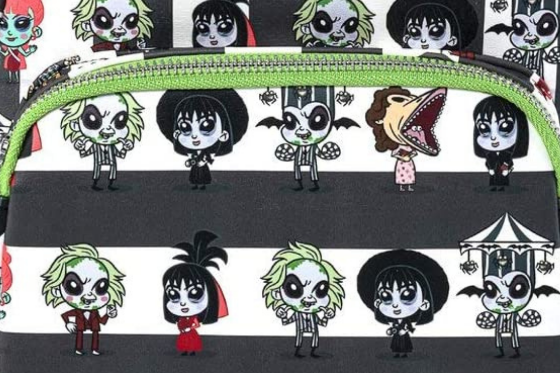 Beetlejuice inspired backpack with chibi characters