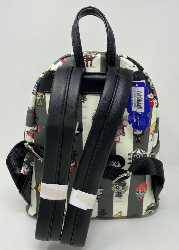 Back of the Loungefly Beetlejuice Chibi Mini Backpack