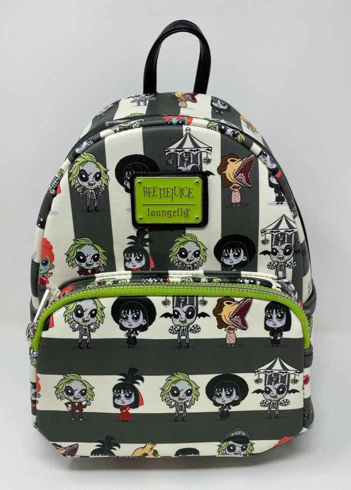 Front of the Loungefly Beetlejuice Chibi Mini Backpack