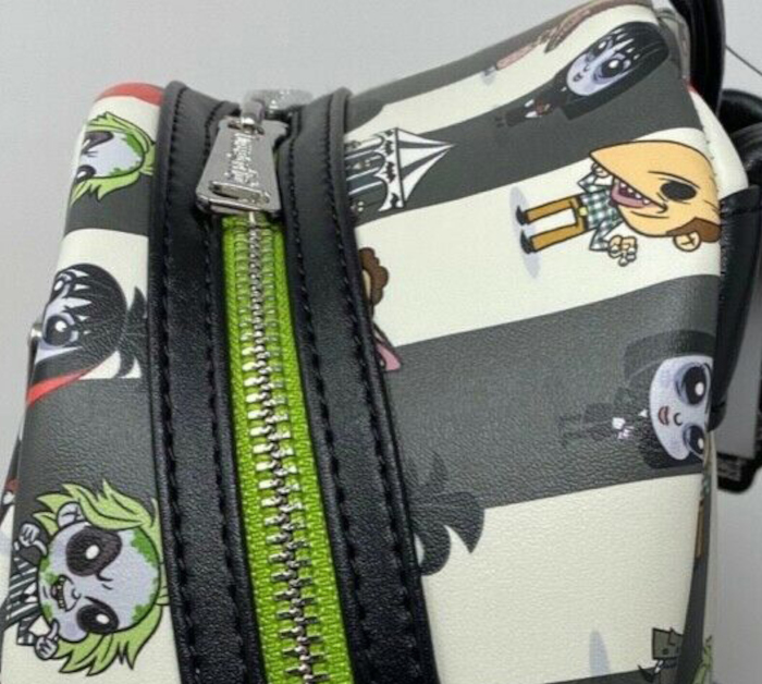 Texture of the Loungefly Beetlejuice Chibi Mini Backpack