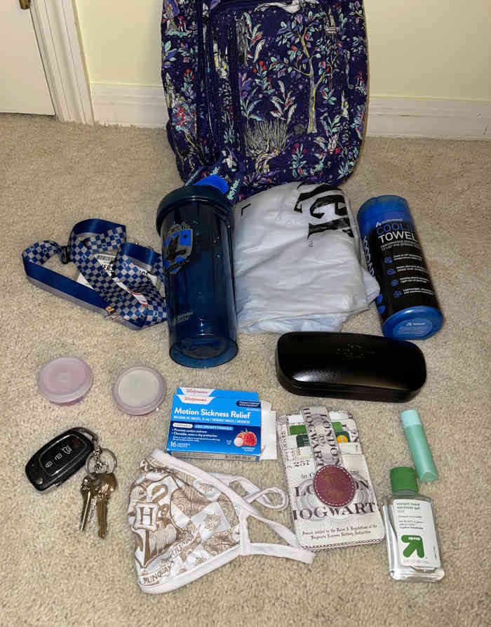All items that were inside my Vera Bradley Forbidden Forest sling backpack