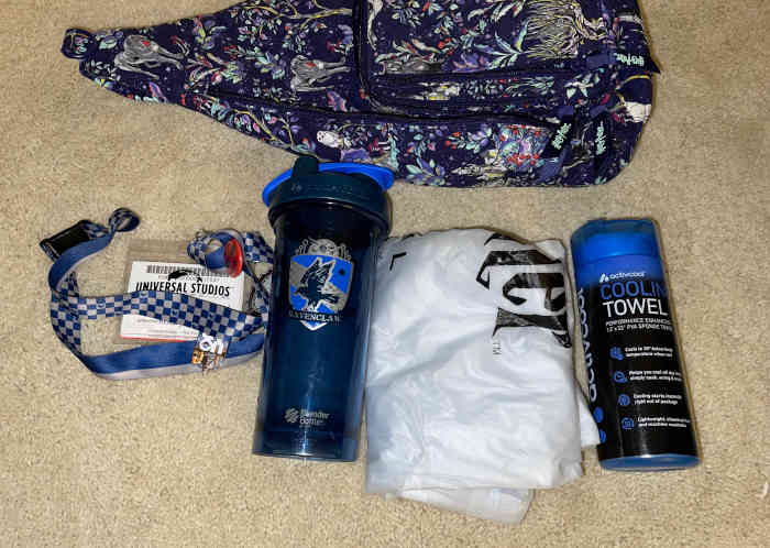 The items that were inside the main body of the sling backpack