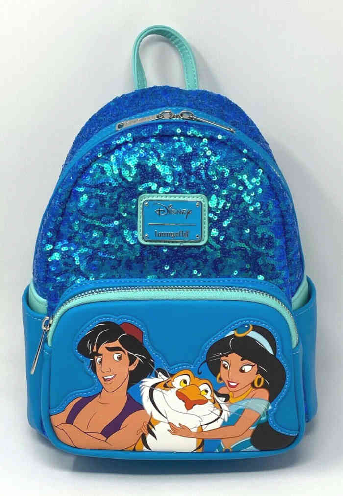 Commonly shaped Loungefly mini backpack of Aladdin