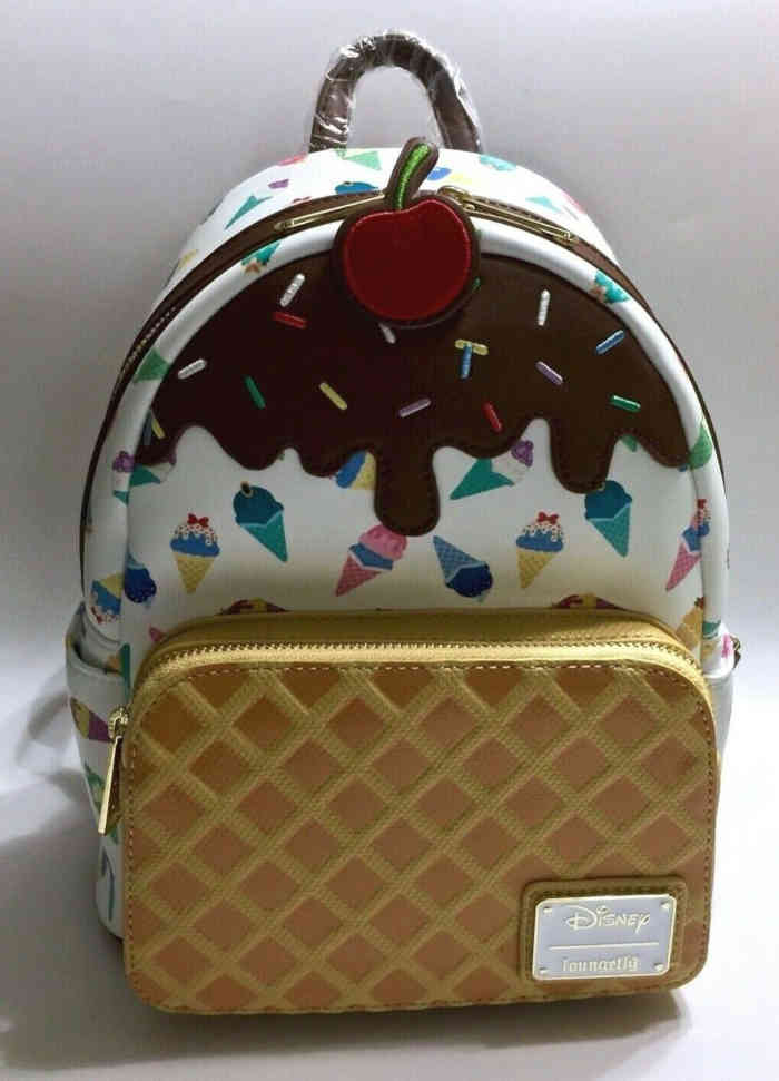 Loungefly mini backpack with elements that stick out of Disney Ice Cream