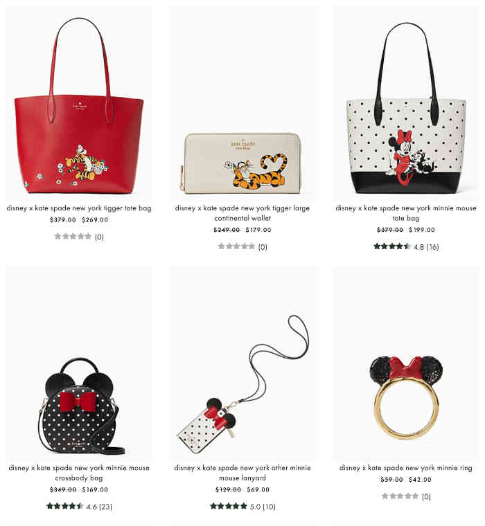 Examples of Disney bags on clearance at Kate Spade